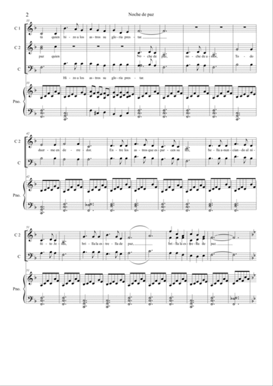 Noche de paz - Venid pastorcillos Choir scores gallery preview page 2