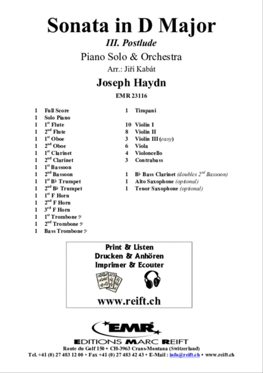 Sonata in D Major Sonata in D Major Orchestra scores gallery preview page 2