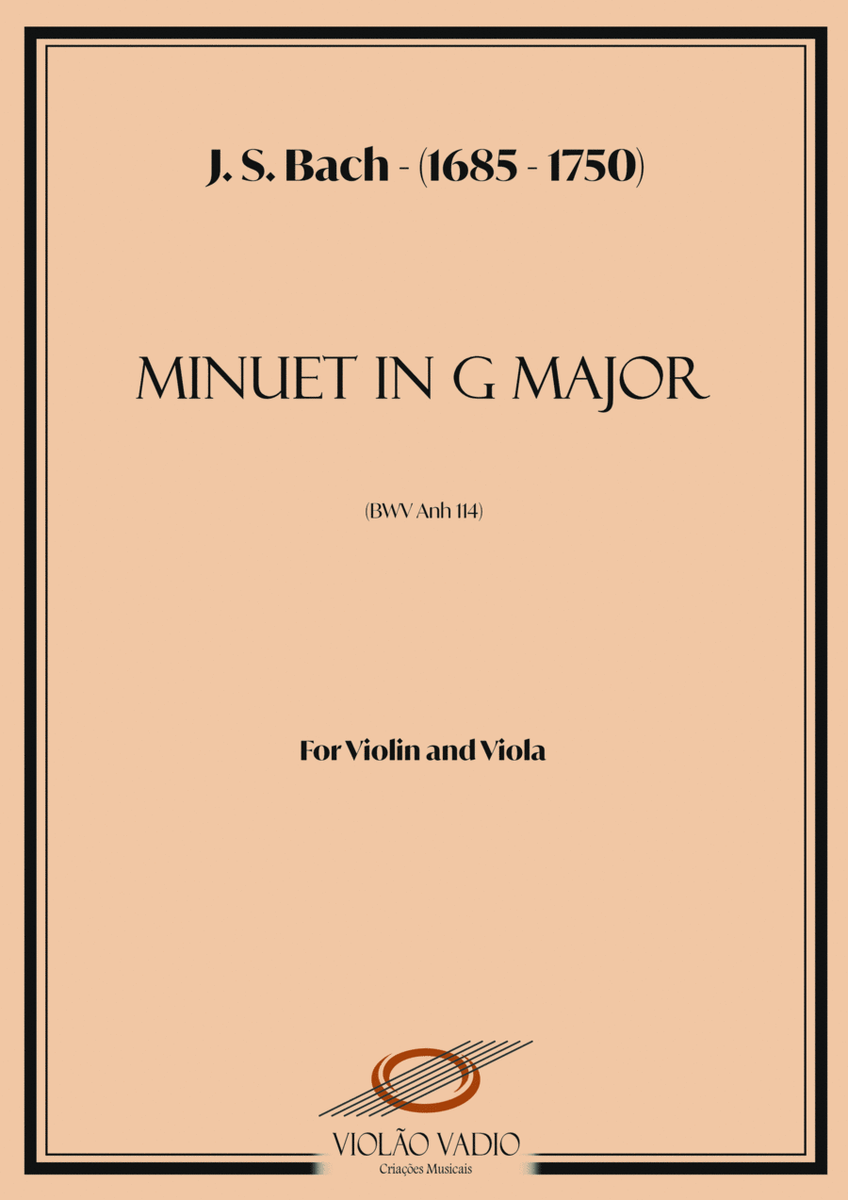 Minuet in G Major (BWV 114) - (J. S. Bach) - For Violin and Viola Duo image number null