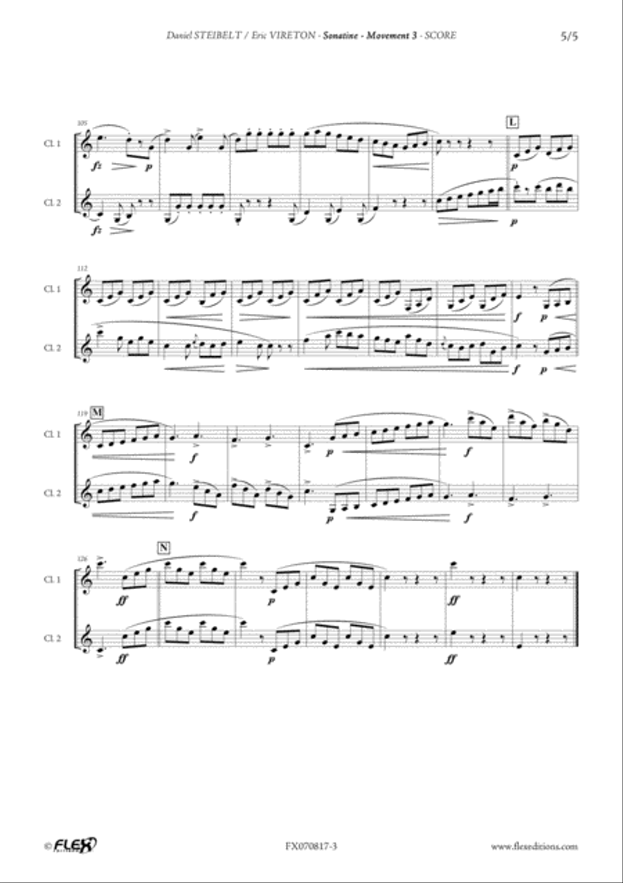 Sonatine - Movement 3 Sonatine - Movement 3 Clarinet Duet scores gallery preview page 5