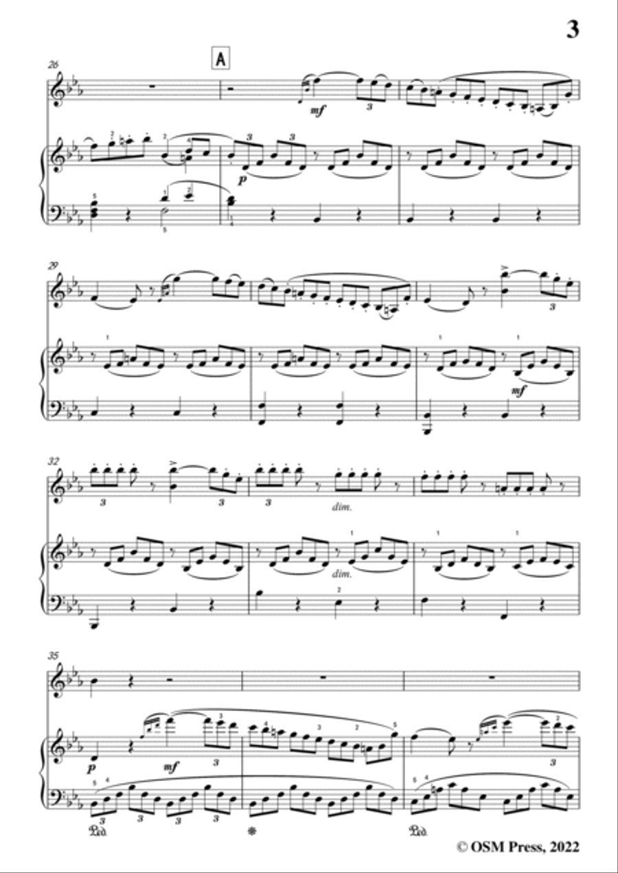 Mozart-Violin Sonata No.28,in E flat Major,K.380,for Violin&Piano Violin Solo scores gallery preview page 5