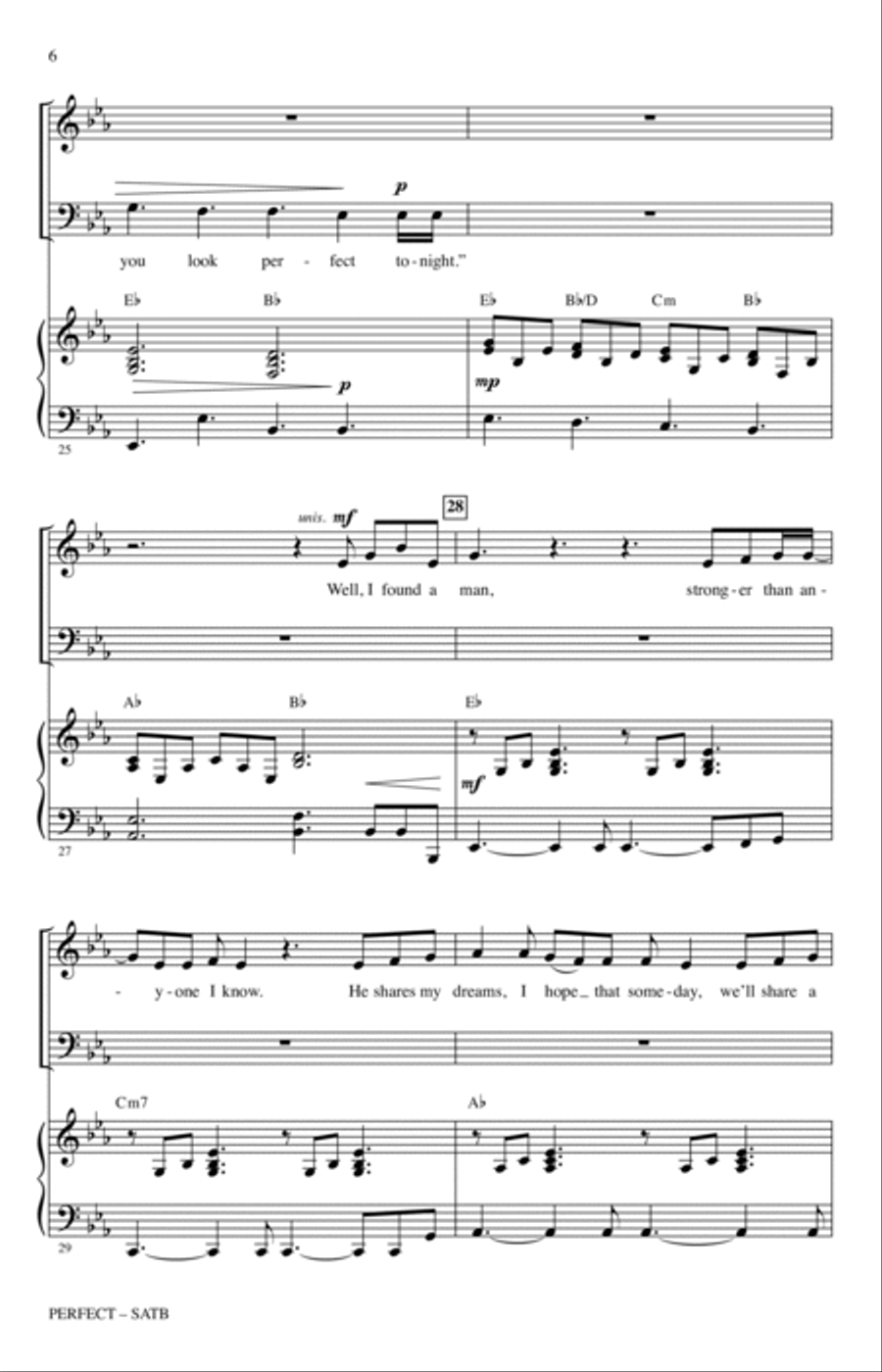 Perfect (arr. Audrey Snyder) 4-Part scores gallery preview page 5