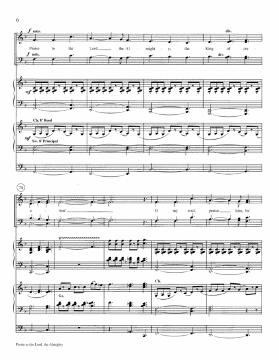 Praise to the Lord, the Almighty Piano scores gallery preview page 6