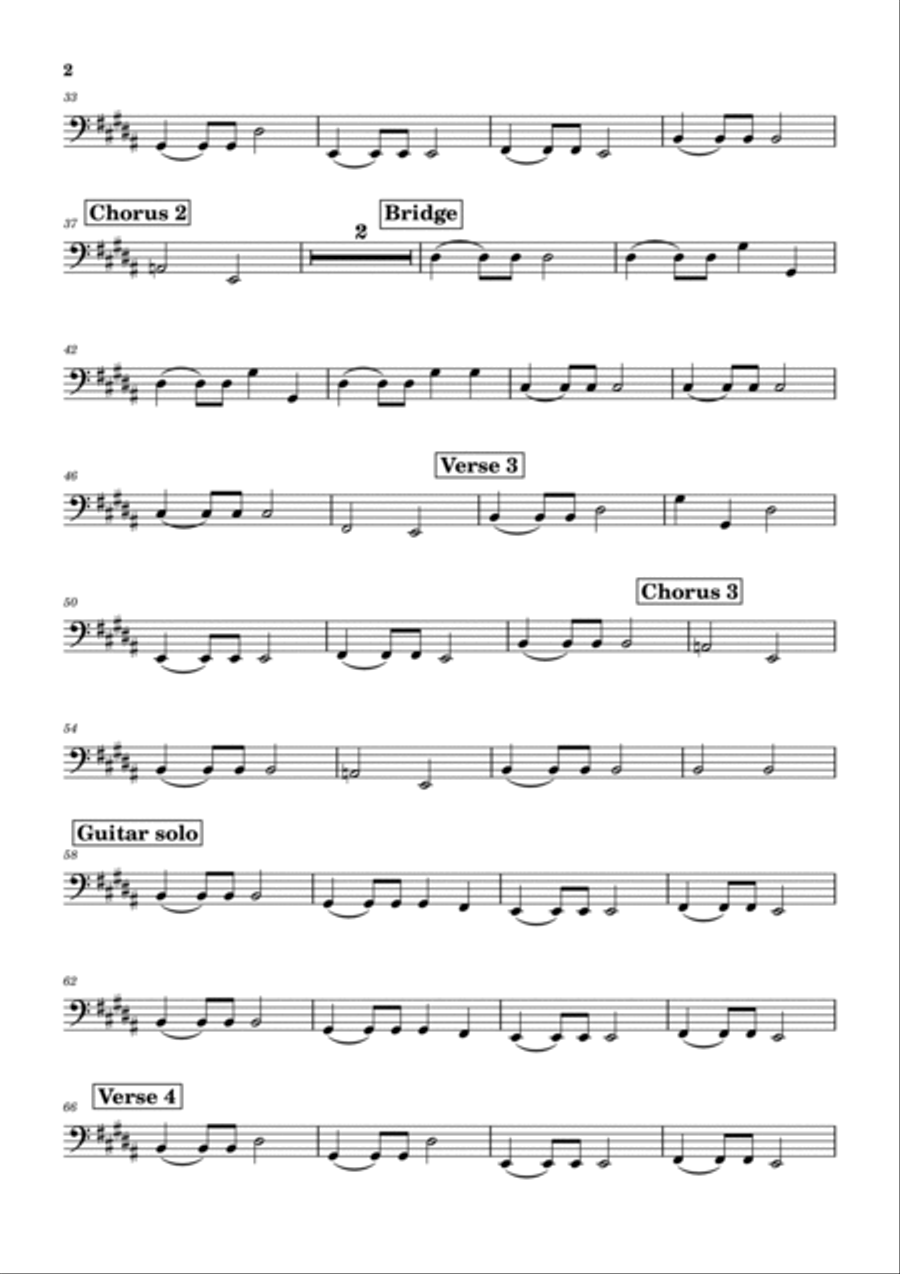 Love Hurts Love Hurts Bass Guitar scores gallery preview page 2