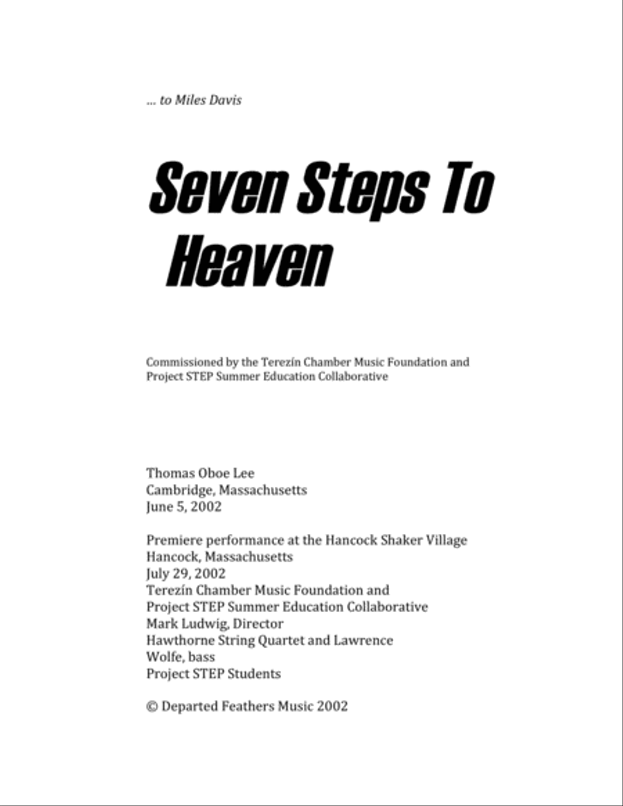 Seven Steps To Heaven (2002) for string septet or string orchestra String Quartet scores gallery preview page 1