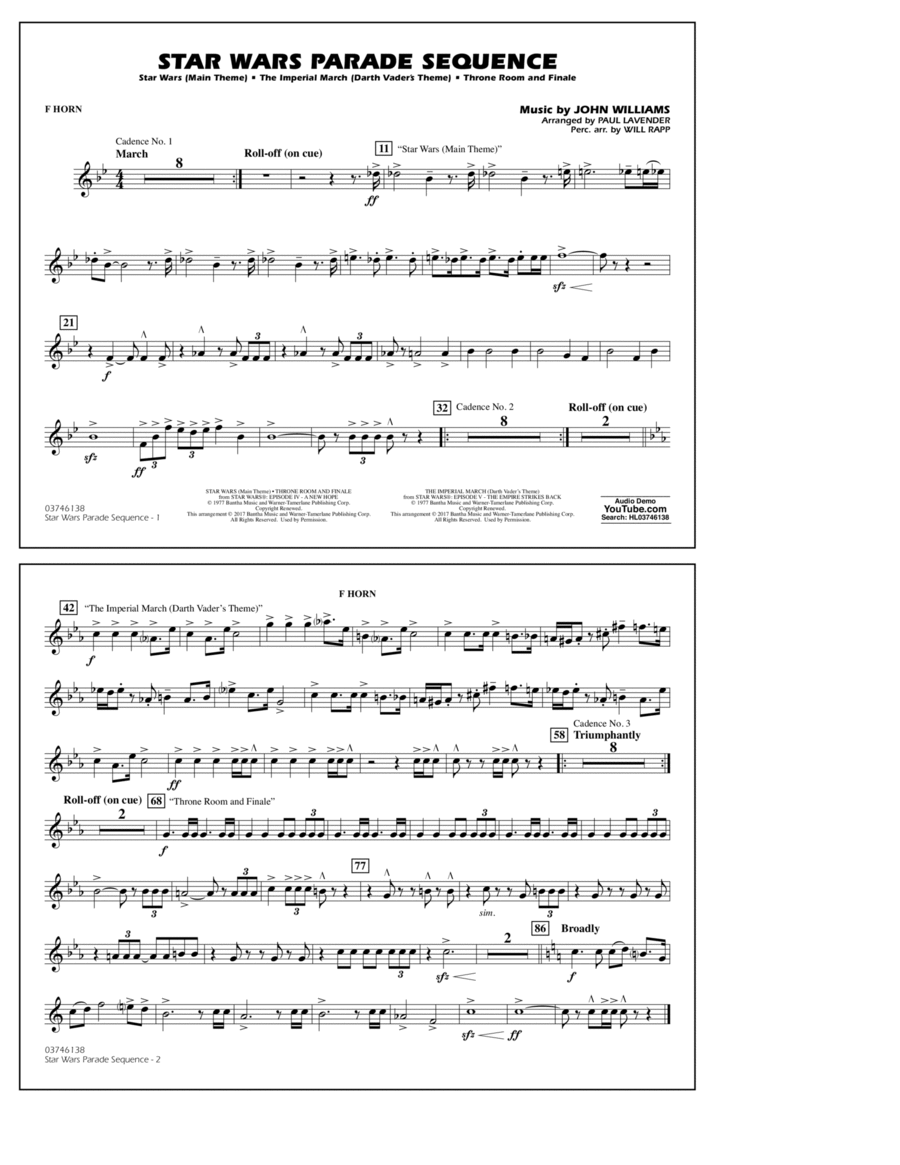 Star Wars Parade Sequence - F Horn
