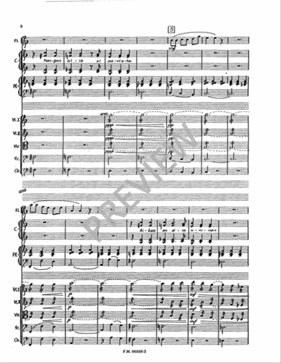 Water Under Snow Is Weary (Full Score and Instrumental Parts)) String Orchestra scores gallery preview page 9