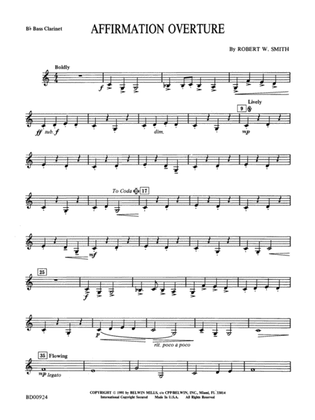 Affirmation Overture: B-flat Bass Clarinet