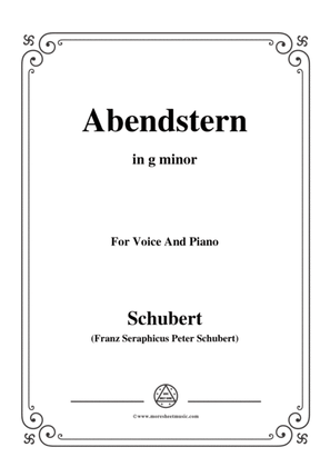 Book cover for Schubert-Abendstern,in g minor,for Voice&Piano