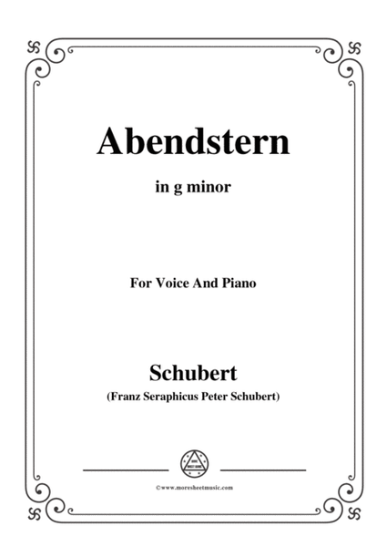 Schubert-Abendstern,in g minor,for Voice&Piano image number null