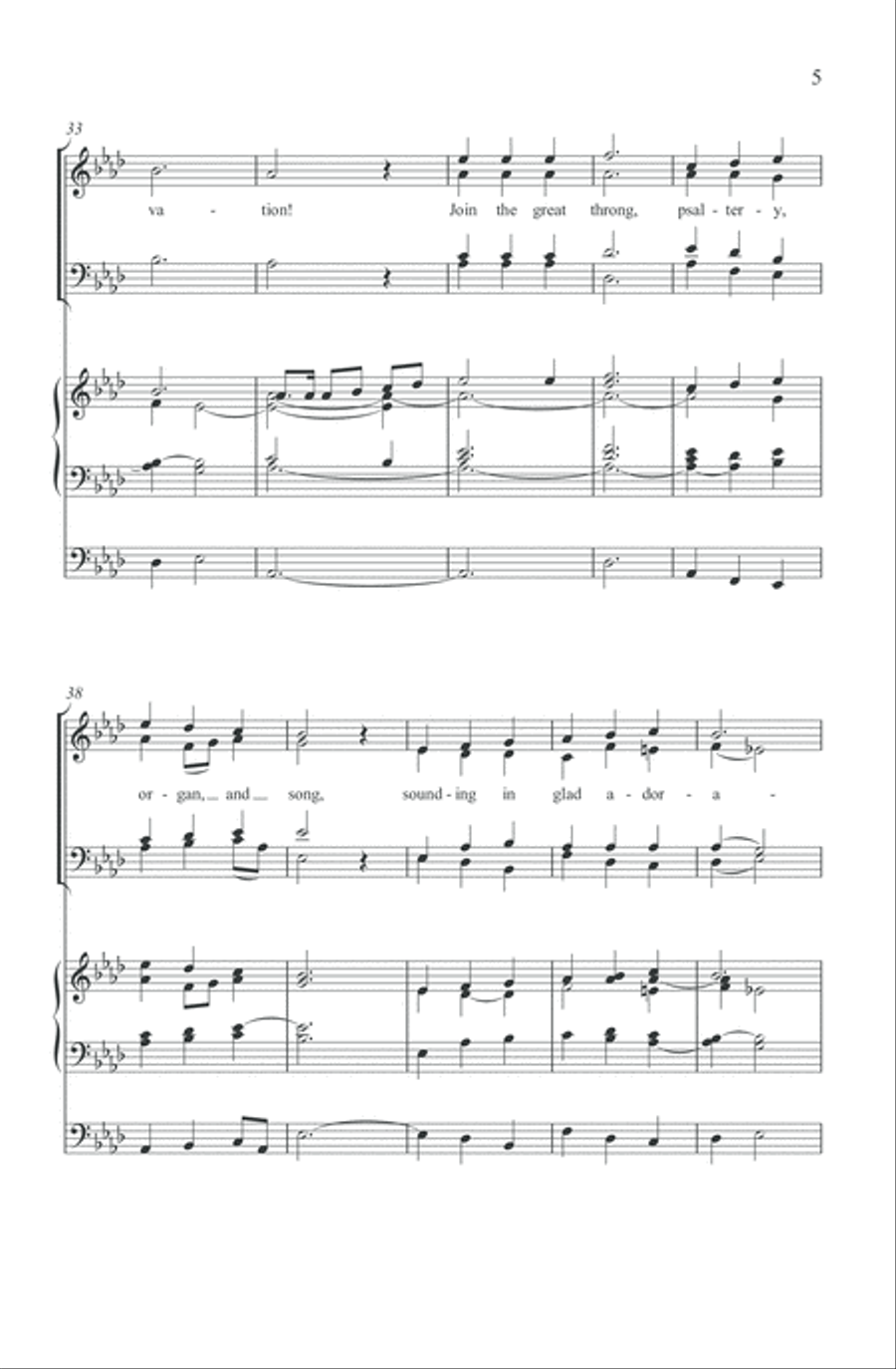 Praise to the Lord, the Almighty 4-Part scores gallery preview page 4