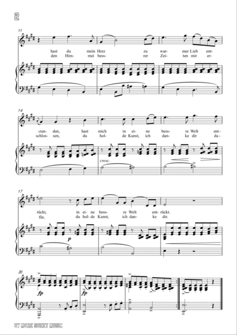 Schubert-An die Musik inE for Vocal and Piano Voice scores gallery preview page 3