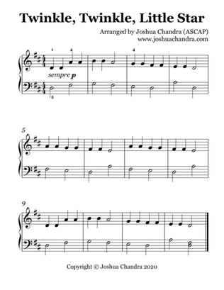 Twinkle, Twinkle, Little Star (2-Hands Easy Piano)