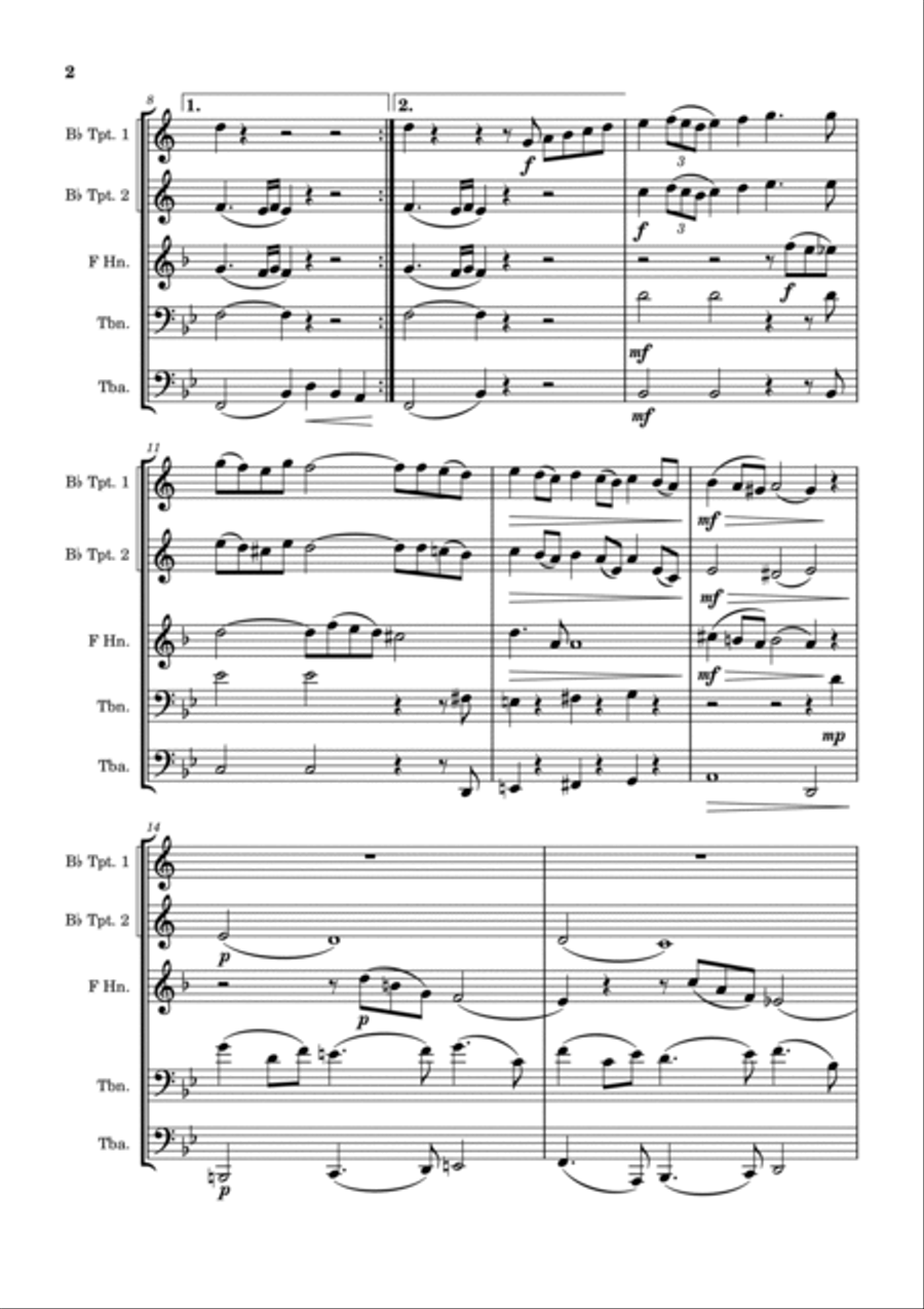 Sarabanda from Les Ruses d'Amour – Alexander Glazunov - Brass Quintet Brass Quintet scores gallery preview page 2