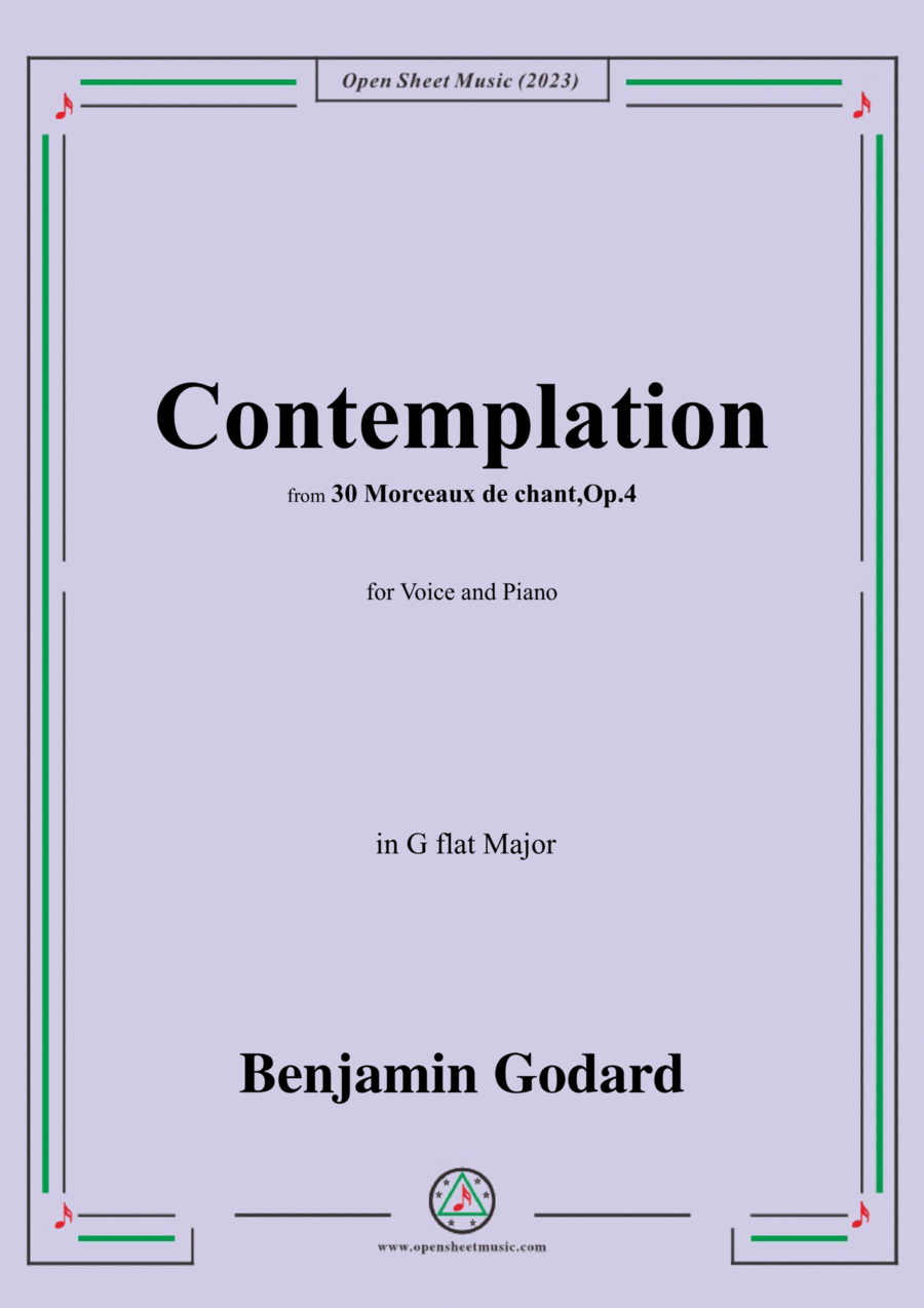 B. Godard-Contemplation,Op.4 No.28,in G flat Major Voice scores gallery preview page 1