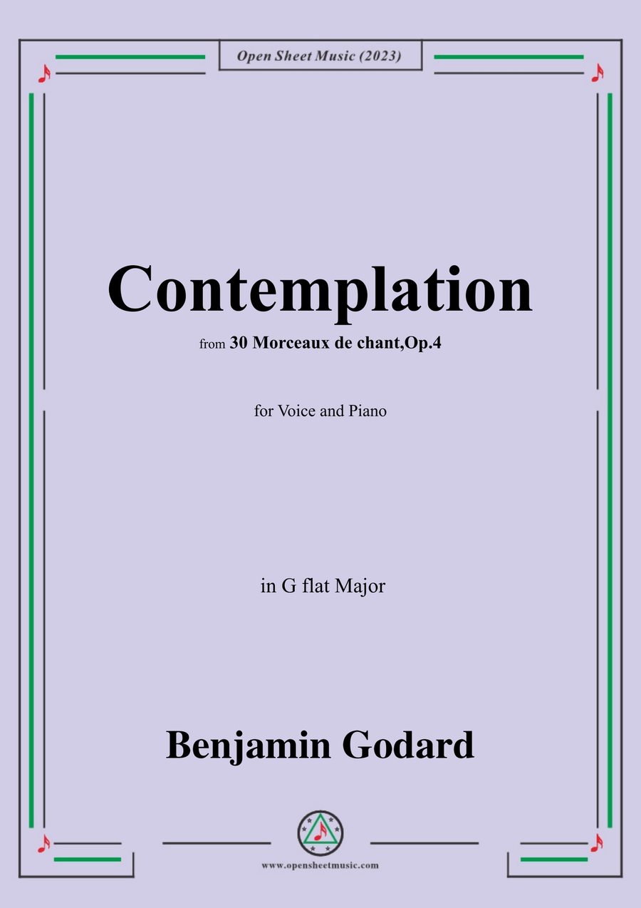 B. Godard-Contemplation,Op.4 No.28,in G flat Major