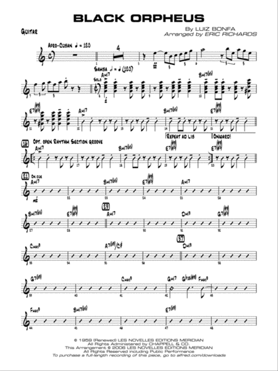 Black Orpheus: Guitar Jazz Ensemble scores gallery preview page 1