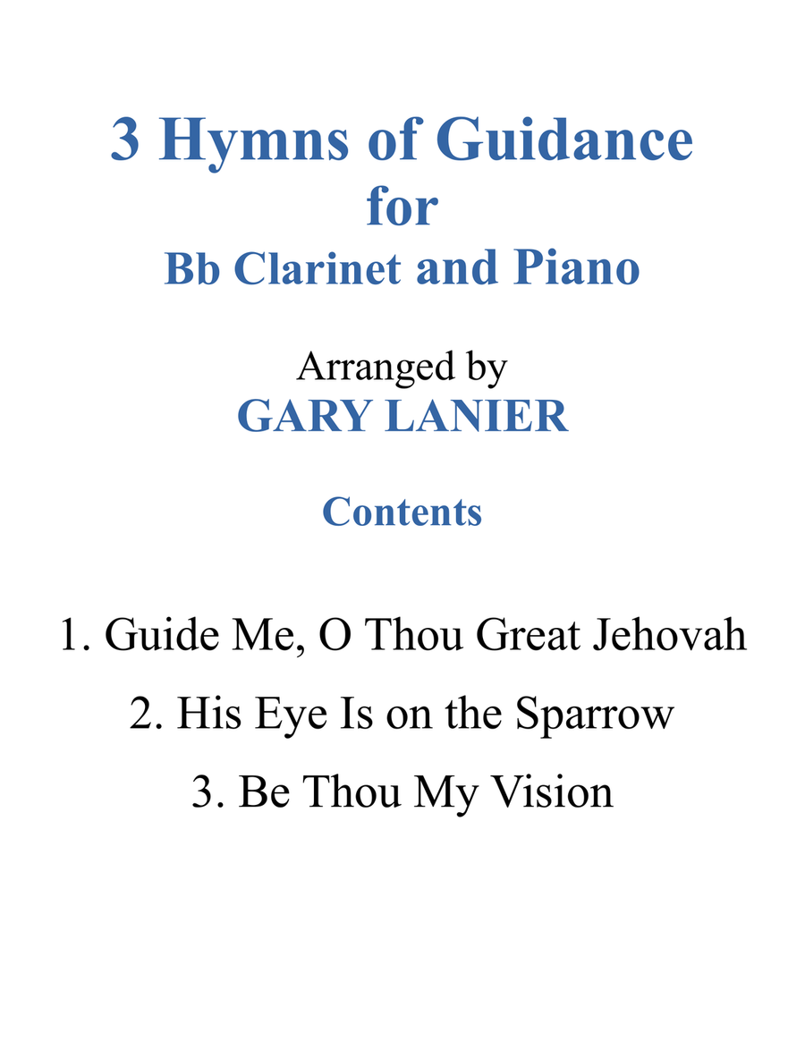 Gary Lanier: 3 HYMNS of GUIDANCE (Duets for Bb Clarinet & Piano) Woodwind Duet scores gallery preview page 2