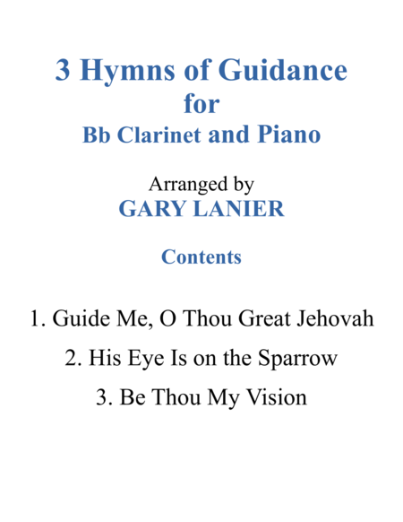 Gary Lanier: 3 HYMNS of GUIDANCE (Duets for Bb Clarinet & Piano) image number null