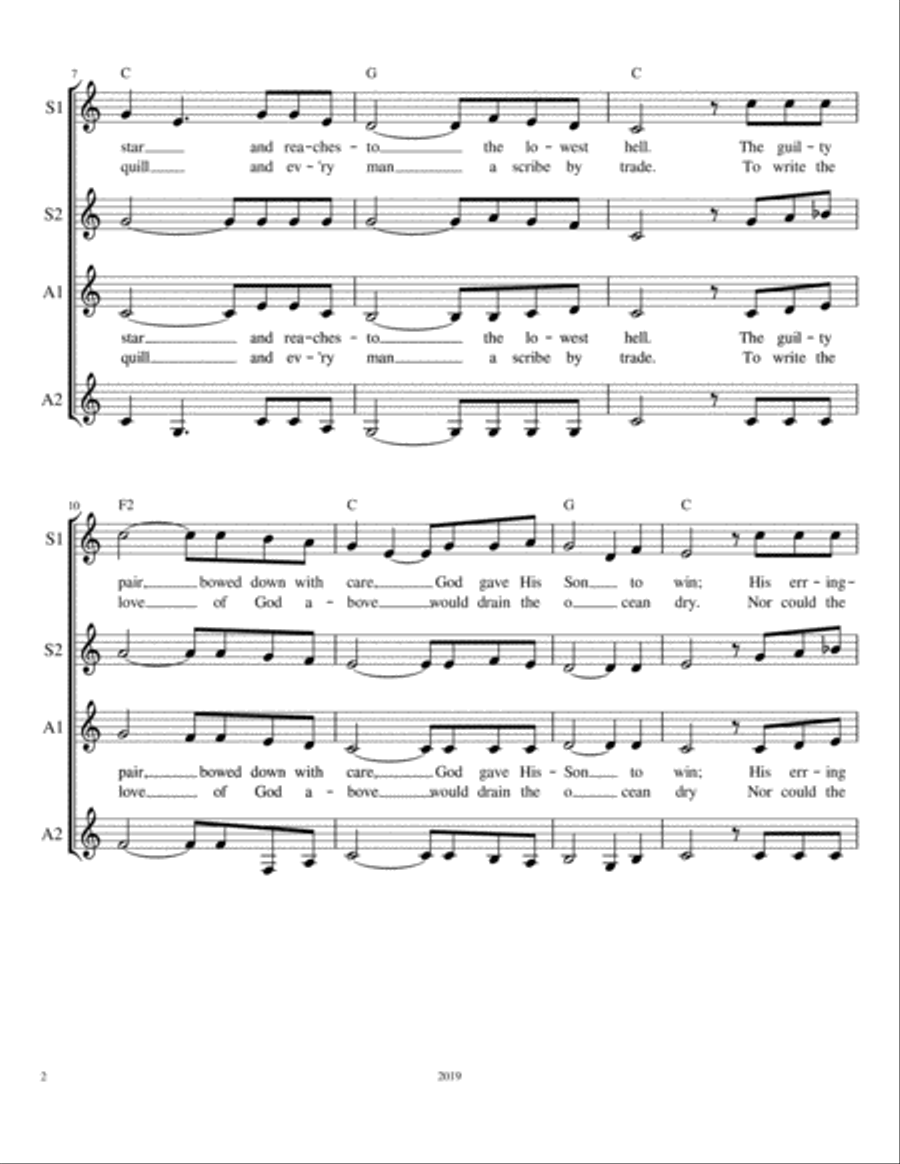 The Love of God - SSAA The Love of God - SSAA SSAA scores gallery preview page 3