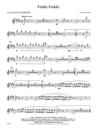 Fiddle-Faddle: E-flat Alto Saxophone