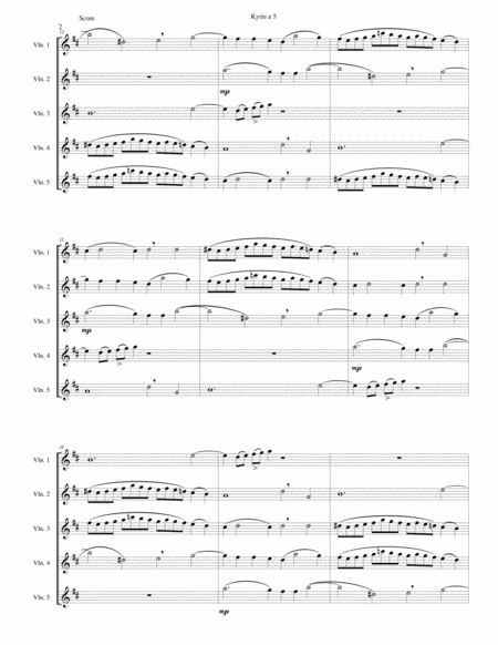 Mozart Kyrie canon a 5 arranged for 5 violins image number null