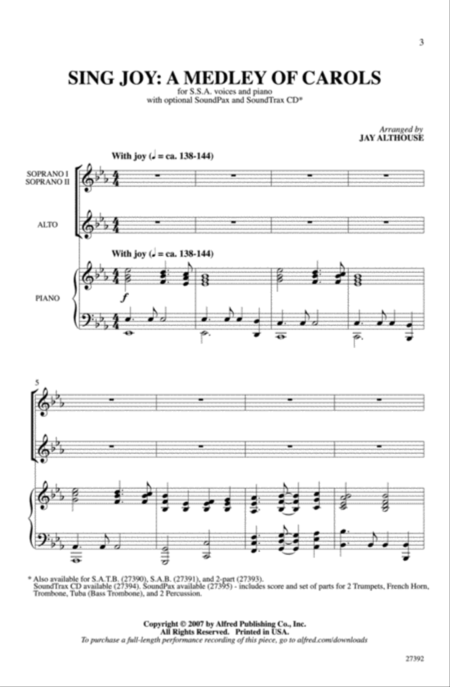 Sing Joy: A Medley of Carols Women's Choir scores gallery preview page 2