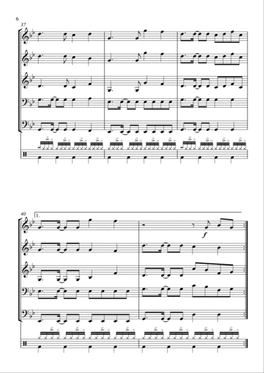 Glad You Came Small Ensemble scores gallery preview page 6