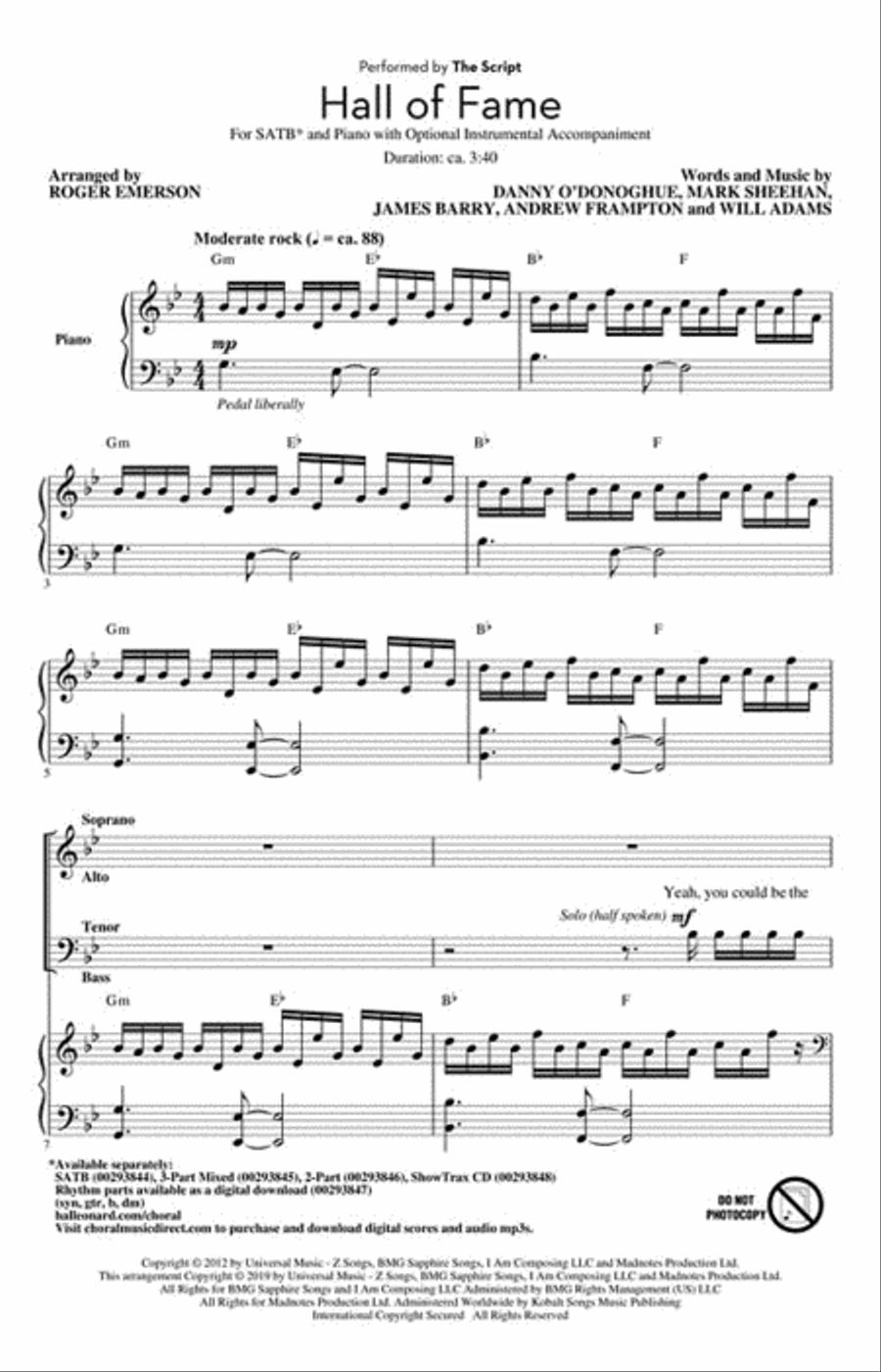 Hall of Fame Hall of Fame 4-Part scores gallery preview page 2