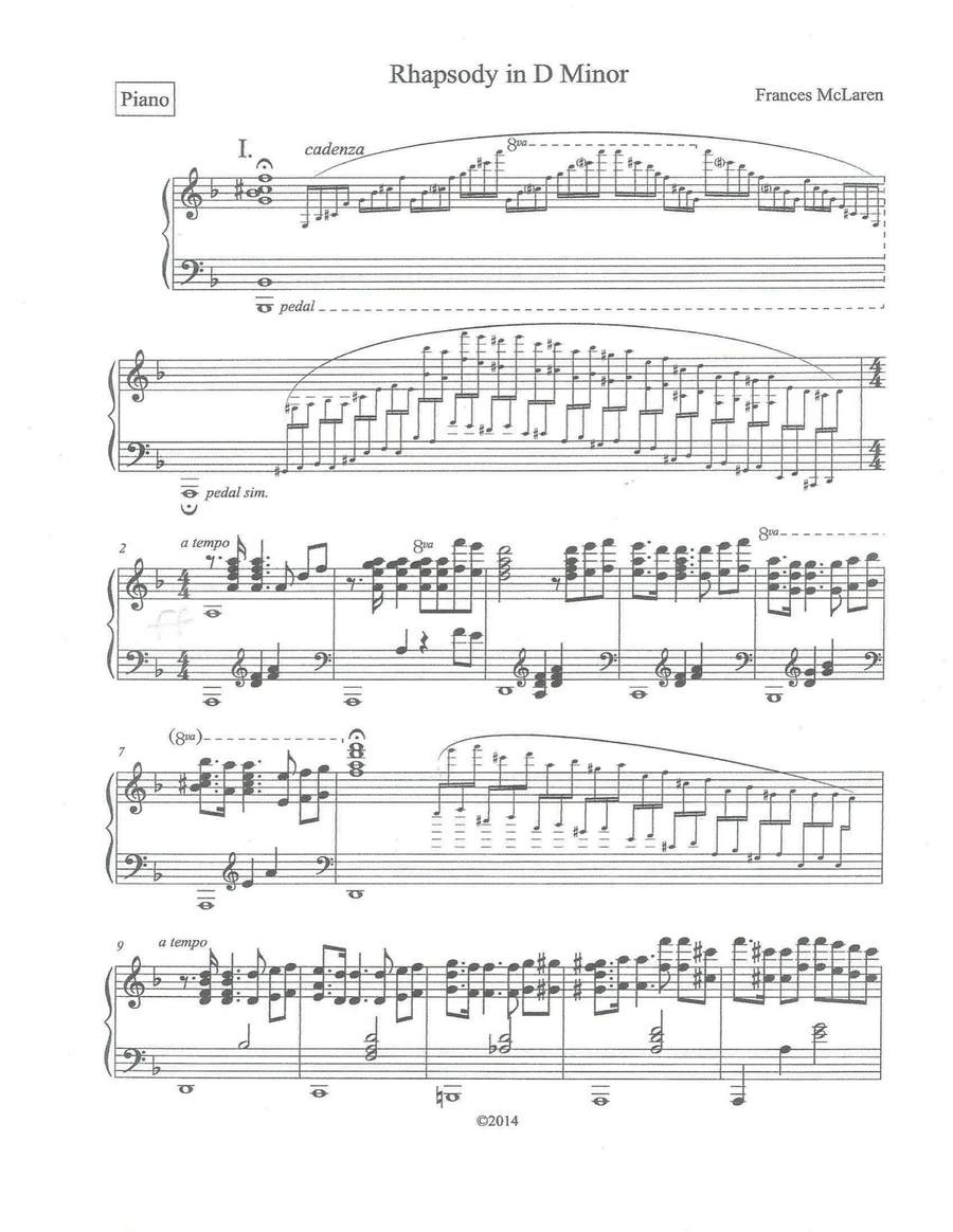 Rhapsody in D Minor Piano Solo scores gallery preview page 1