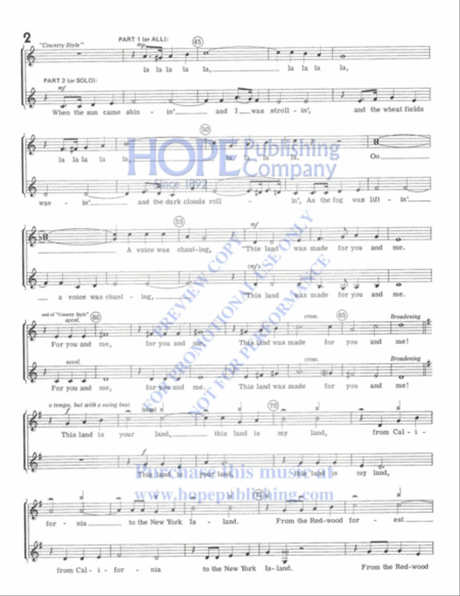 My Country My Country Unison Choir scores gallery preview page 3