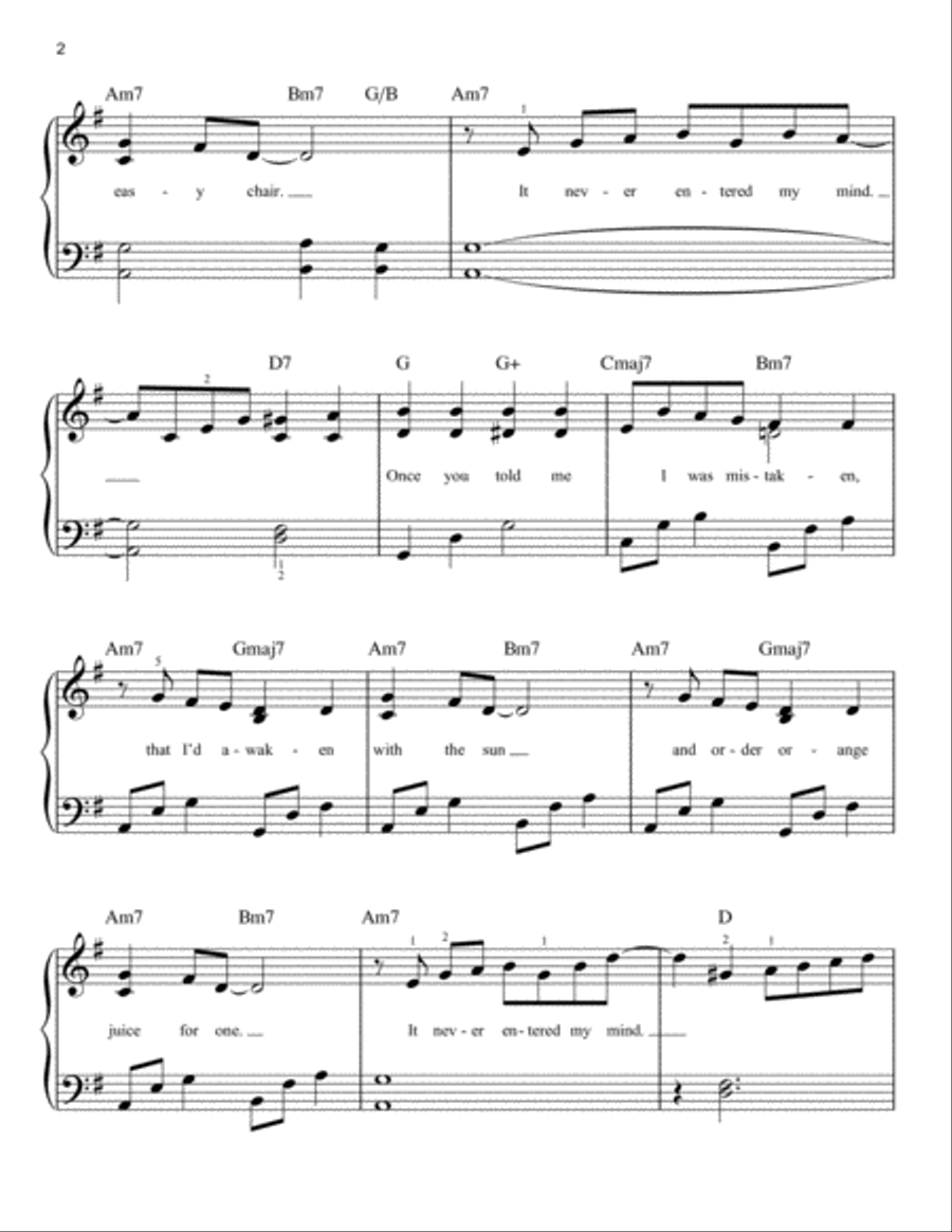 It Never Entered My Mind Easy Piano scores gallery preview page 2