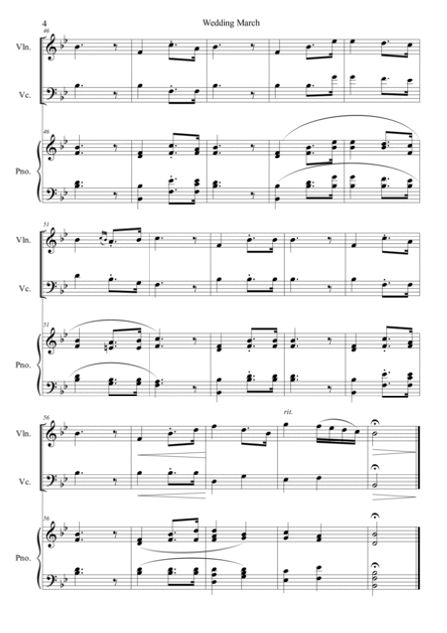 Wedding March Piano Trio scores gallery preview page 4