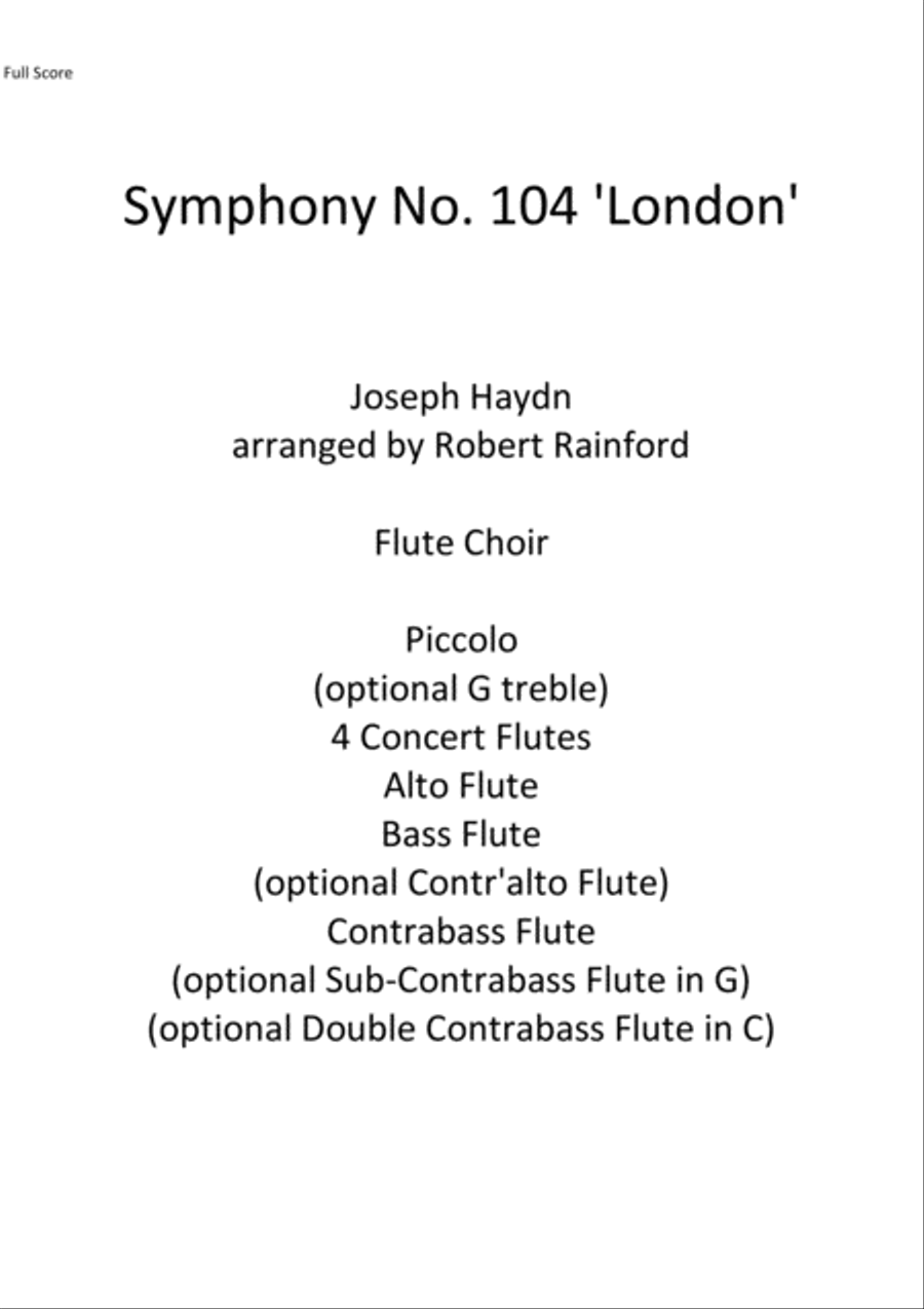 Symphony No. 104 'London' Set of Parts scores gallery preview page 1