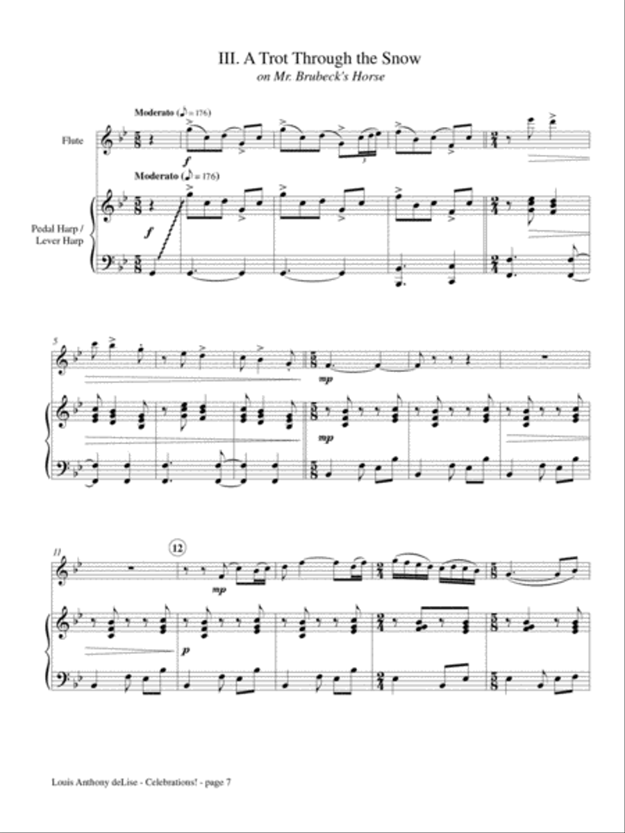 Celebrations! for Flute and Harp Flute scores gallery preview page 4