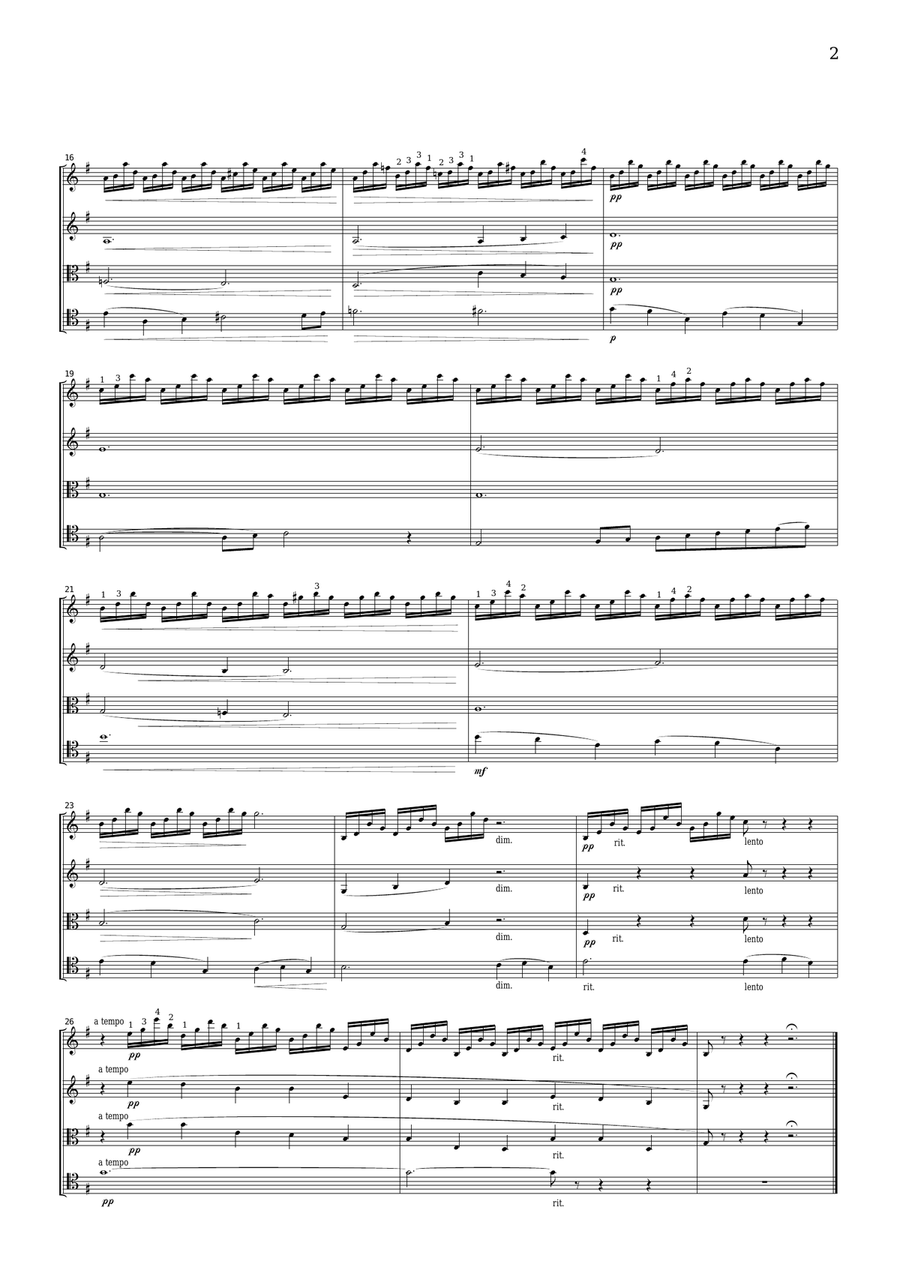 Saint-Saens Le Cygne (The Swan), for string quartet, CS401 String Quartet scores gallery preview page 2