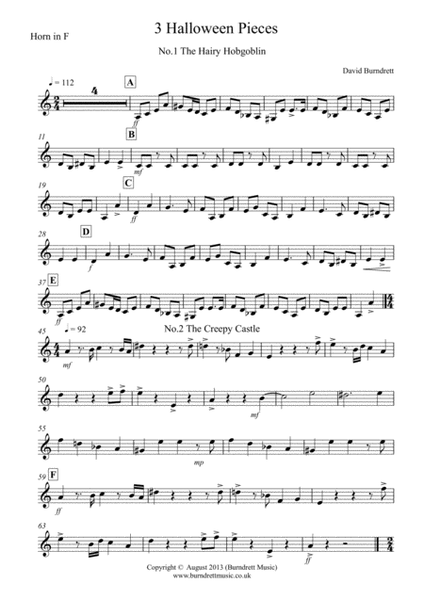 3 Halloween Pieces for French Horn and Piano image number null