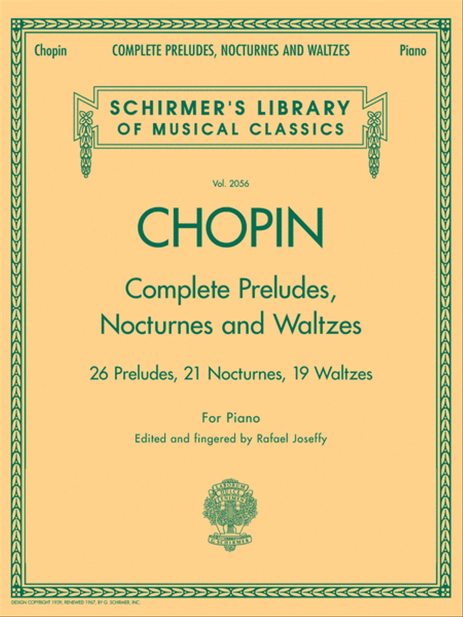 Complete Preludes, Nocturnes & Waltzes Piano Solo scores gallery preview page 1