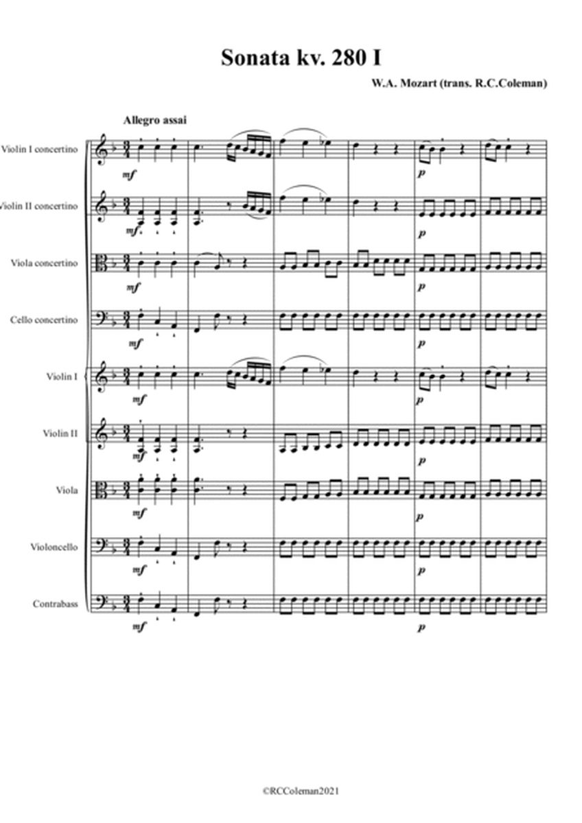 Mozart Sonata kv. 280 for String orchestra image number null