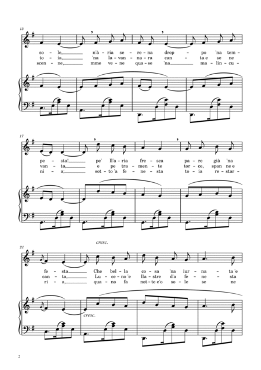 O Sole Mio O Sole Mio Voice scores gallery preview page 2