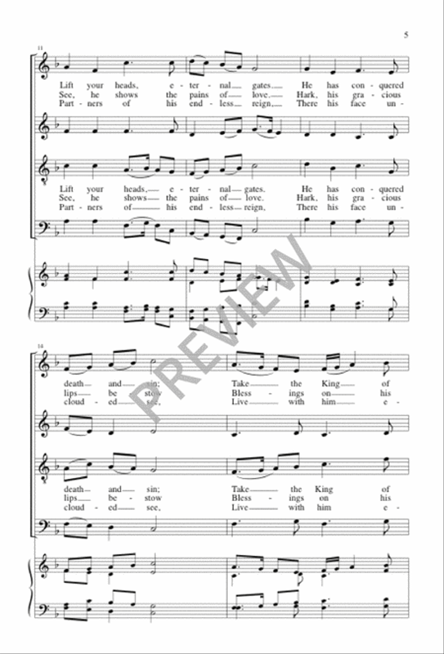 Hail the Day That Sees Him Rise 4-Part scores gallery preview page 5