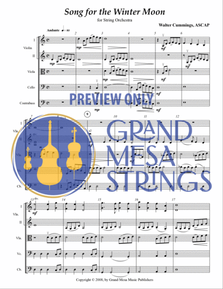 Song for the Winter Moon Song for the Winter Moon String Orchestra scores gallery preview page 2