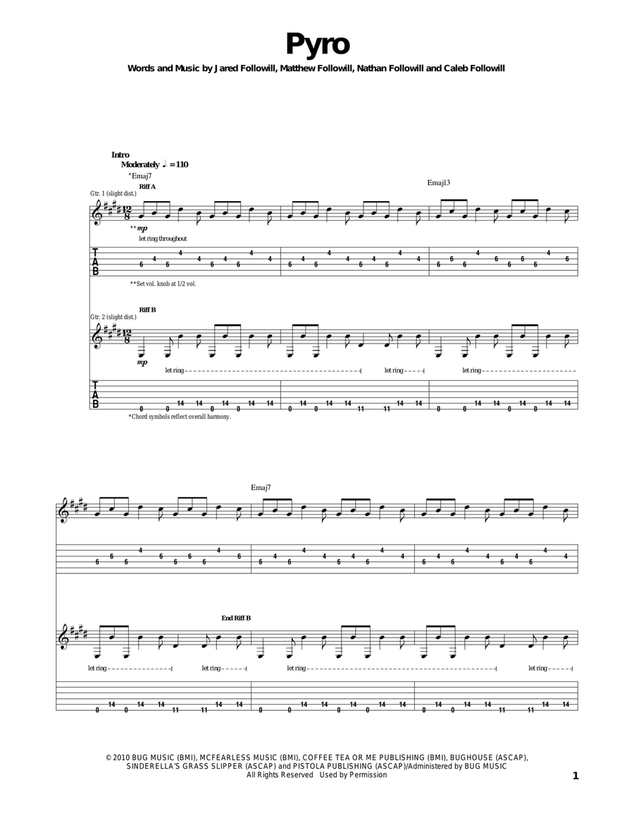 Pyro Pyro Acoustic Guitar scores gallery preview page 1