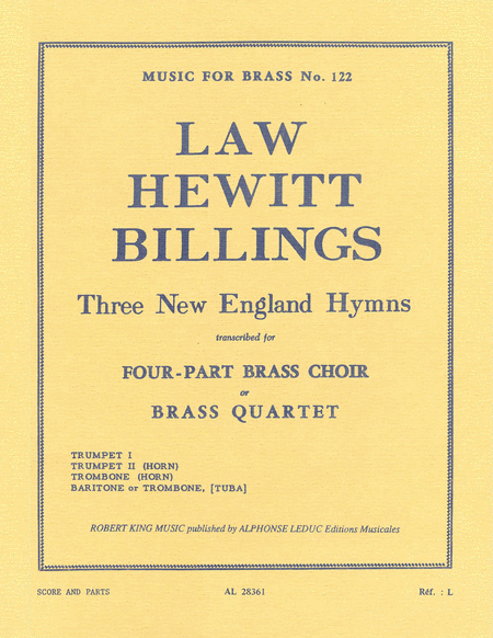 3 New England Hymns (quartet-brass)