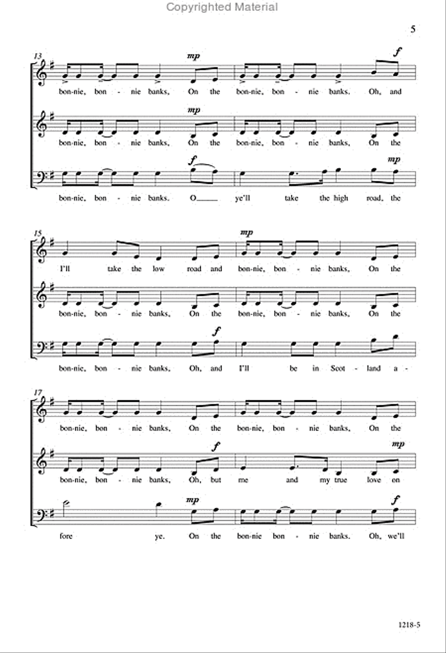 Loch Lomond - SAB Octavo SSA scores gallery preview page 4
