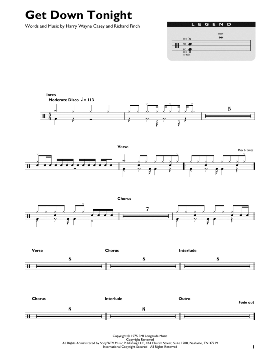 Get Down Tonight Drum Set scores gallery preview page 1