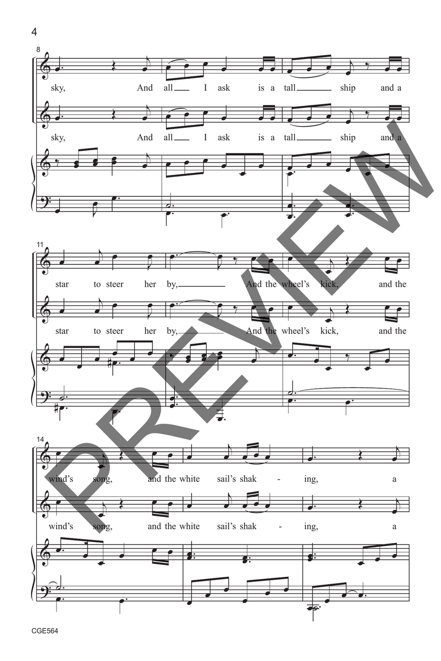 I Must Go Down to the Sea (SSA) SSA scores gallery preview page 5