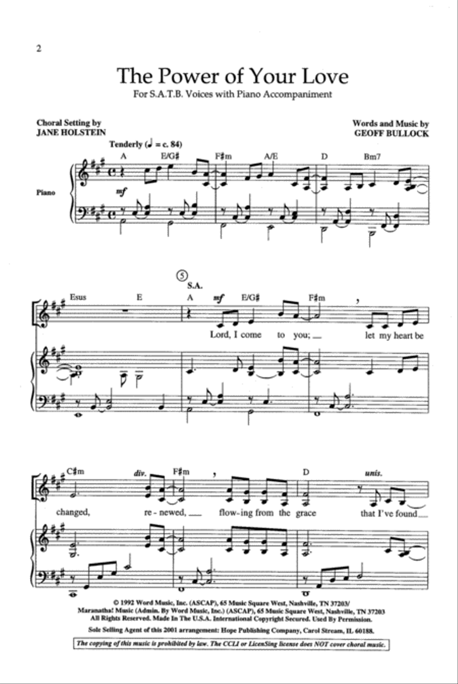 The Power of Your Love 4-Part scores gallery preview page 3