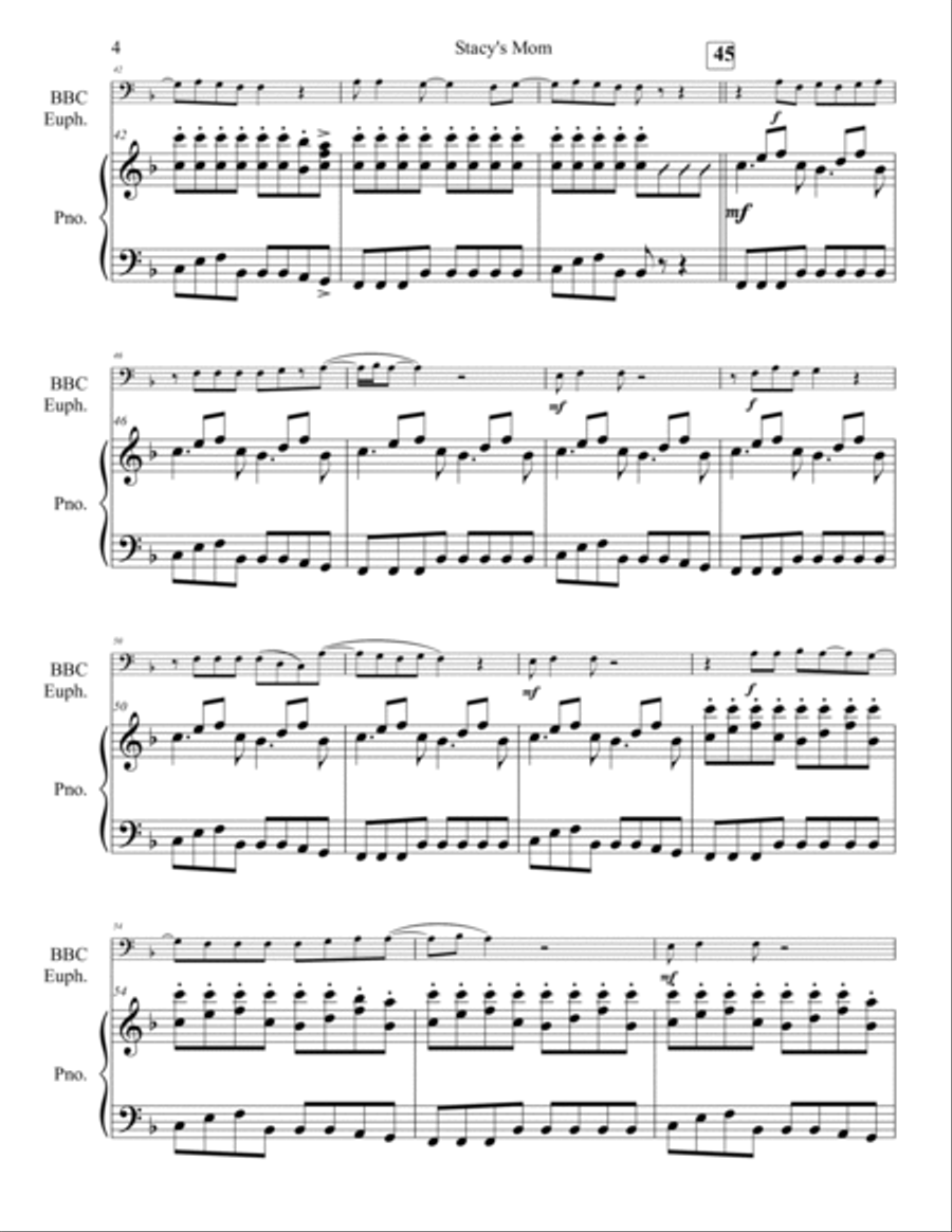 Stacy's Mom Euphonium scores gallery preview page 5