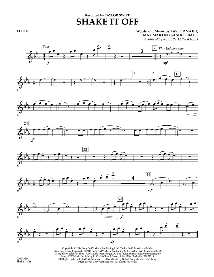 Shake It Off - Flute Concert Band scores gallery preview page 1